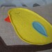 Hello Up There Bird Pillow in Yellow and Tiffany Blue