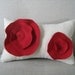 Ruffled Poppy Pillow in Deep Red