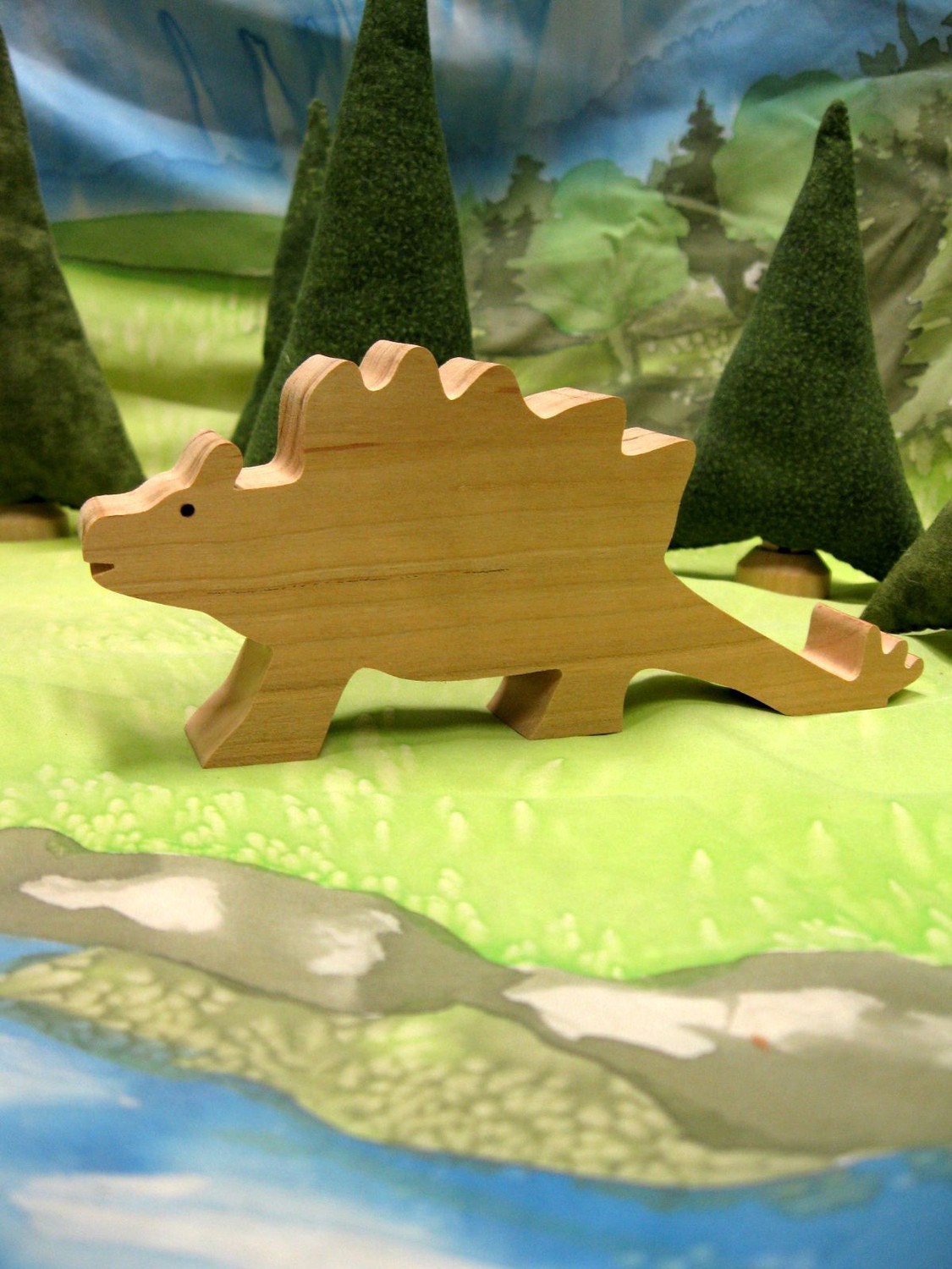 wooden dinosaur toy