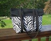 Large lined tote or purse with animal print