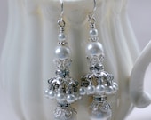 Bridal White Pearl Earrings
