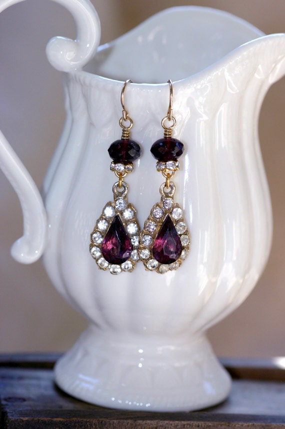 Purple Crystal Earrings
