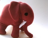 Rosario the Rhubarb Red Organic Toy GIANT Elephant - Stuffed Animal - Plush Eco-Friendly Kids Toy
