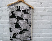 Organic Baby Blanket Bedding - Counting Sheep in Espresso Brown White for Modern Eco Friendly Kids (Made to Order)