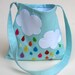 kids messenger bag rainbow rain drops / hand sewn eco friendly accessory for children