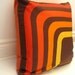 Vera Silk PiIllow Sham Throw Pillow Cover - 1970s Mod Geometric Silk Handmade into Sofa Cushion - Chocolate Brown Orange Gold Home Decor