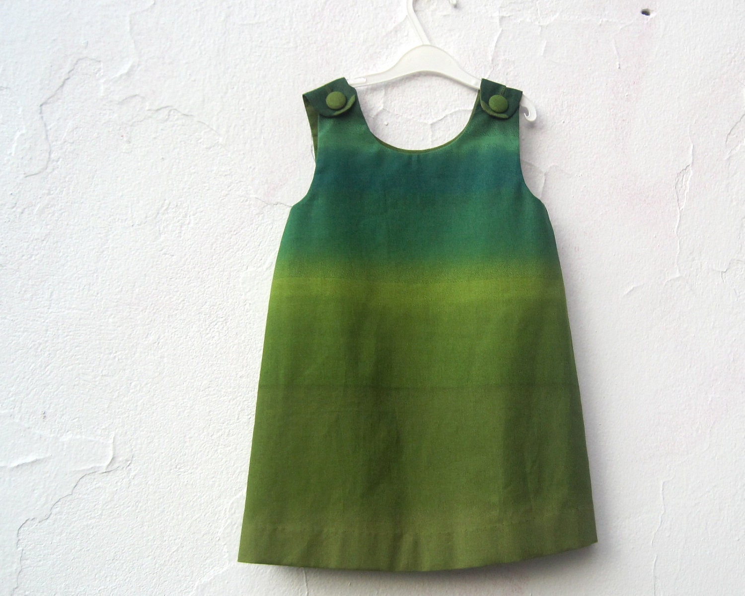 The Estelle Dress - Marimekko Girls Dress - Ombre Stripes in Moonlight Teal Blue - Modern Kids Spring Fashion (READY TO SHIP size 3T)