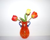 Vintage Vase Orange Nouveau
