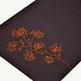 Ixora Flower Placemats, Linen Placemats Set of 4, Dark Brown Linen with Orange Flowers, Embroidered Placemats, Table Linen, Tabletop