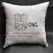 Brown Striped Pillow Cover, Owl Decorative Pillow Cover, Brown Owl Embroidery on Brown Striped Pillow, Pillow Case 18 x 18, Striped Cushion