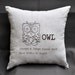 Brown Striped Pillow Cover, Owl Decorative Pillow Cover, Brown Owl Embroidery on Brown Striped Pillow, Pillow Case 18 x 18, Striped Cushion