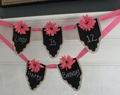 Set of 5 Chalk Cloth Banners ... Bunting ... Labels ... Signs ... Pennants to Customize Again and Again