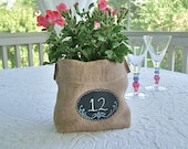 Burlap and Chalk Cloth Gift Bag ... Party Favor ... Table Number ... Centerpiece to personalize over and over again