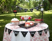 Chalk Cloth Garland to Customize for Any Celebration with 12 Pennants