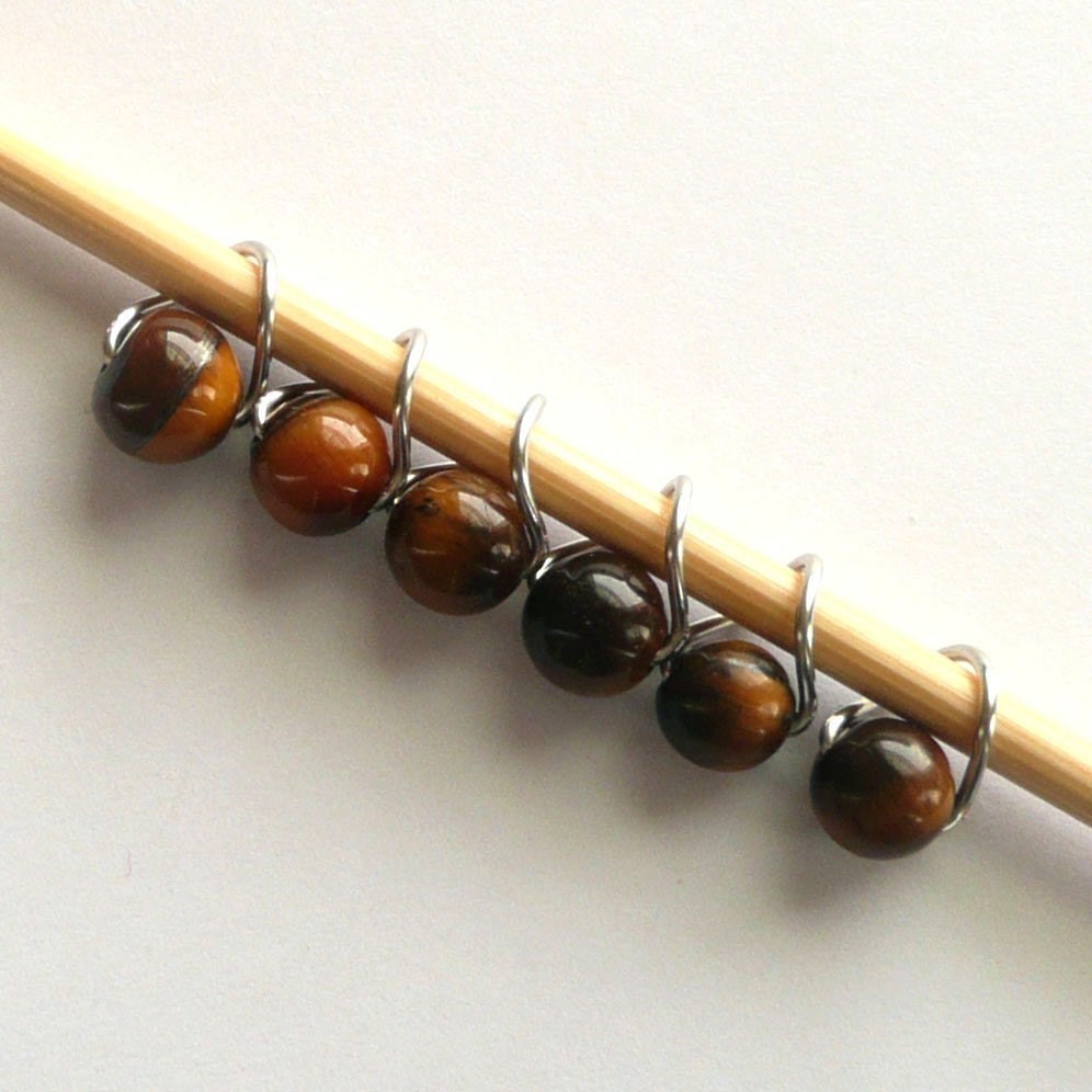Tigers Eye Mobius Ring Stitch Markers