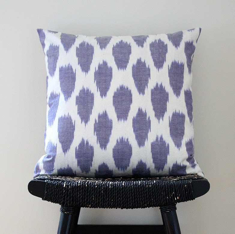 Dot Uzbek Ikat, Silk and Cotton Cushion Cover, Pillow, 45 x 45 cm, 18 inch