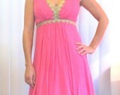 Super Mod 1960s Baby Doll Pink Chiffon Mini-Dress
