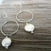 Earrings: Hammered fine silver hoops with freshwater coin pearls Pearl Essence