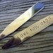 Hand stamped stainless steel collar stays Love you Dad 2.5 inch medium 1mm thick ready to ship
