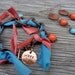 Bravo Boho Earrings copper discs, vintage turquoise and orange glass beads with copper earwires