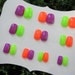 Made To Order Neon Glitter Bomb Nail Art Set of Artificial Nails - Purple, Orange and Lime Green