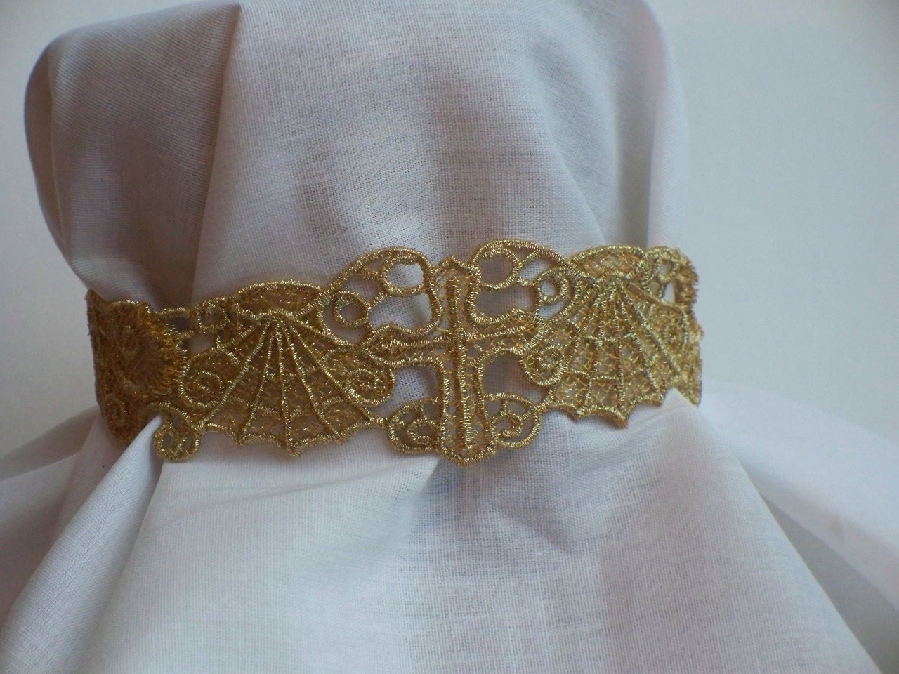 Metallic Gold Lace choker