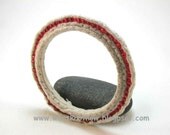 slender red beaded cotton bangle bracelet large 1823