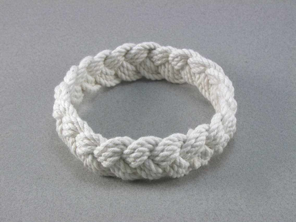 large white cotton turks head knot rope bracelet