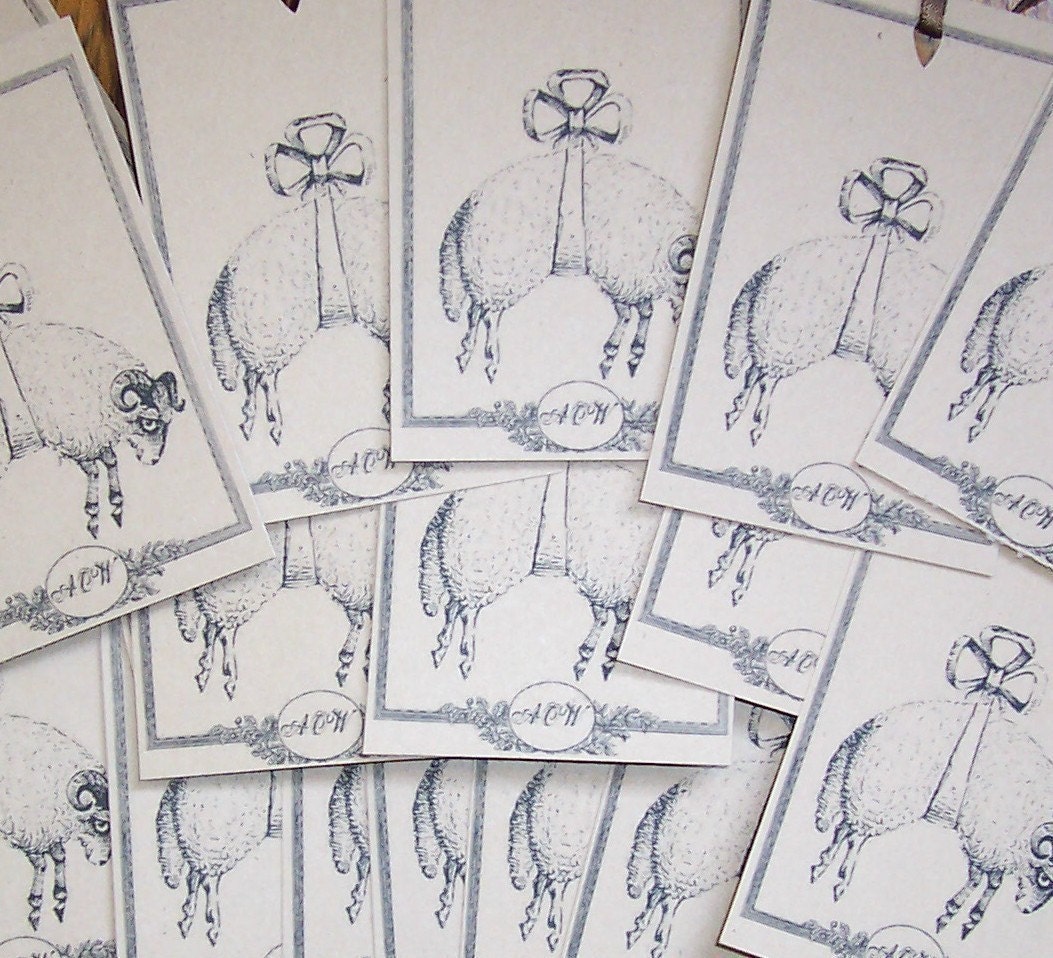 Equestrian Horse Personalized Brown Kraft 18 Gift Tags with  Monogram English Saddle