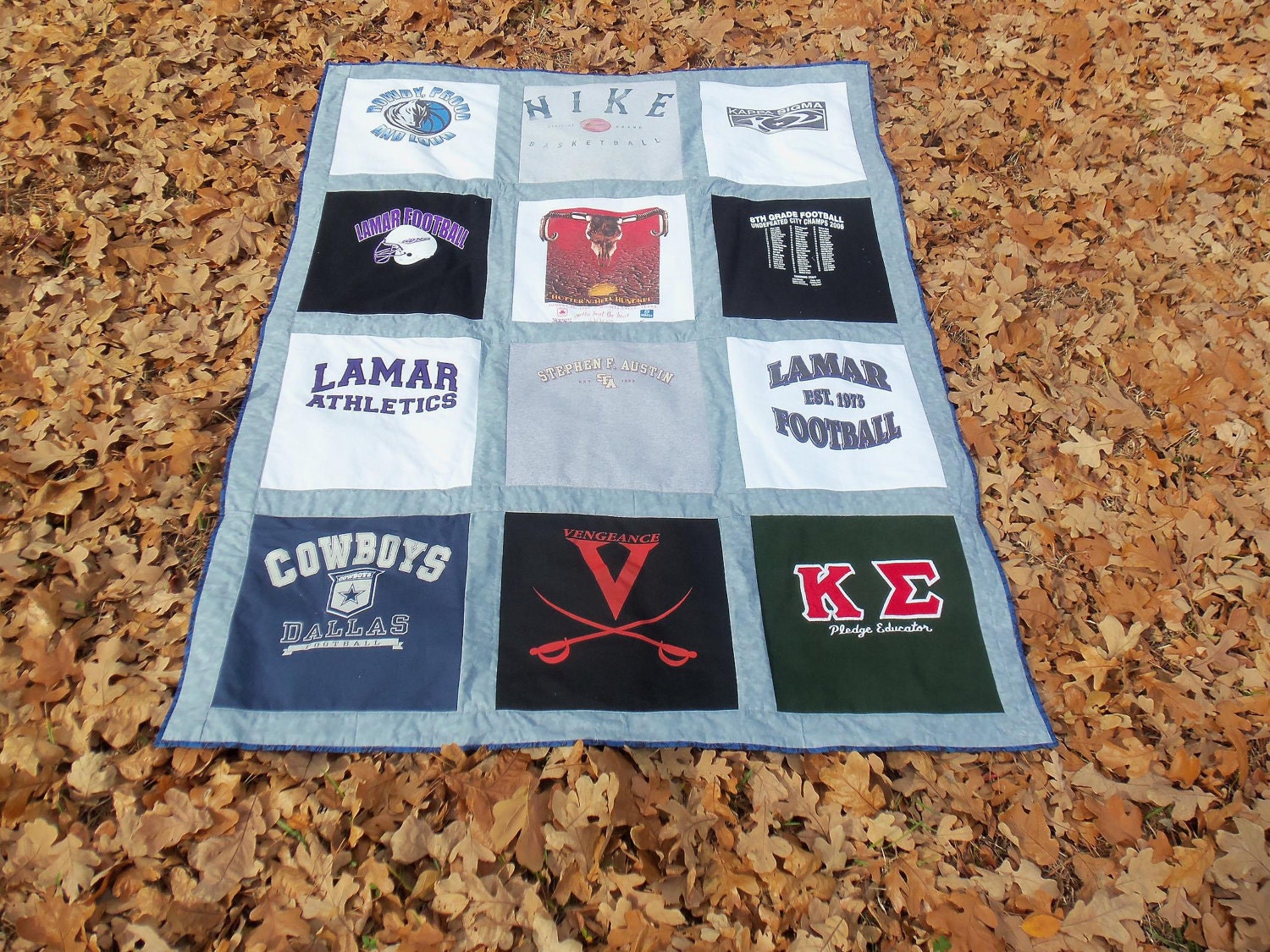 Custom Tshirt Memory Quilt with your choice 12 Tshirts