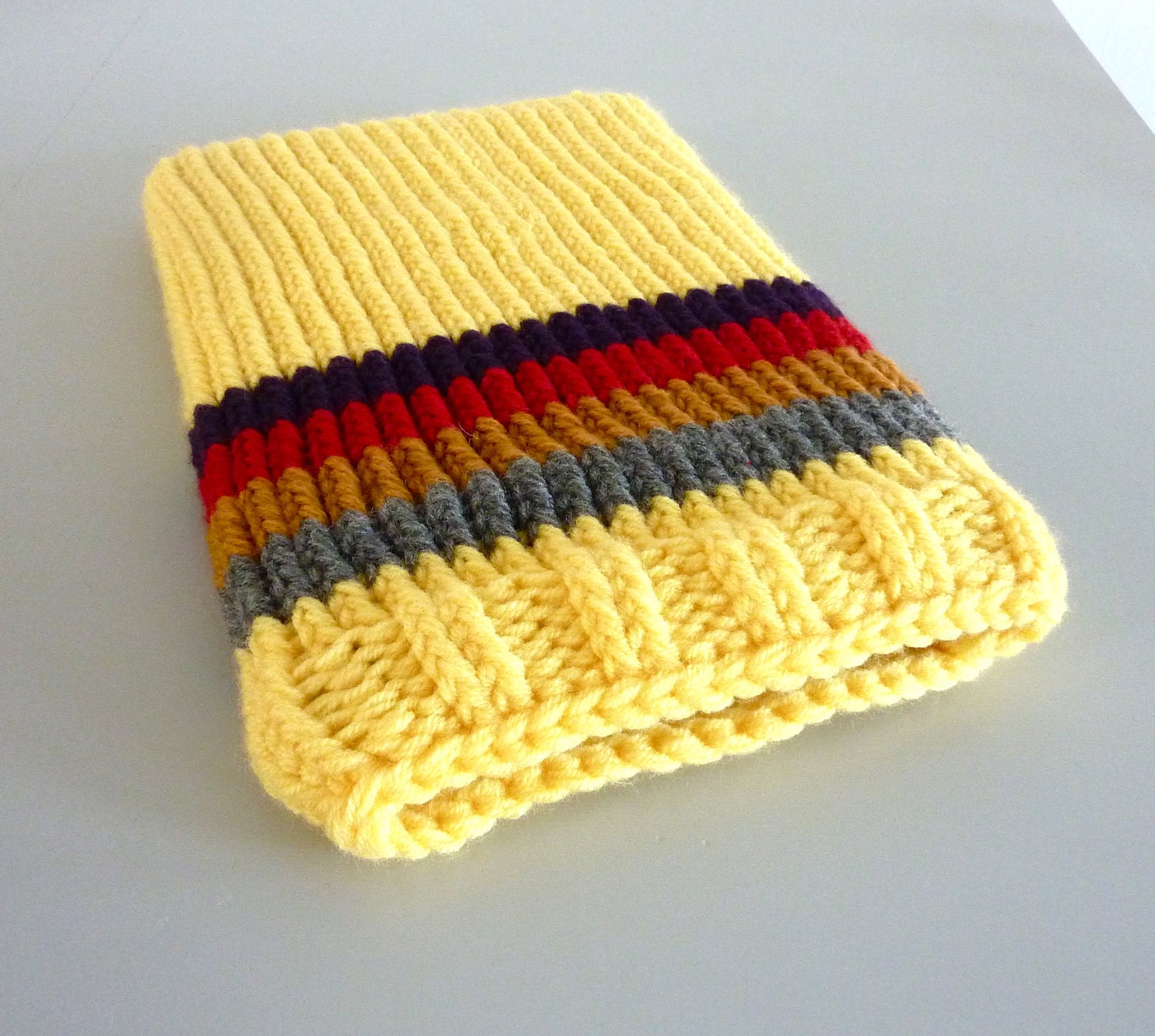 Macbook sleeve 13 inch laptop sleeve Yellow Grey Mustard Red knitted