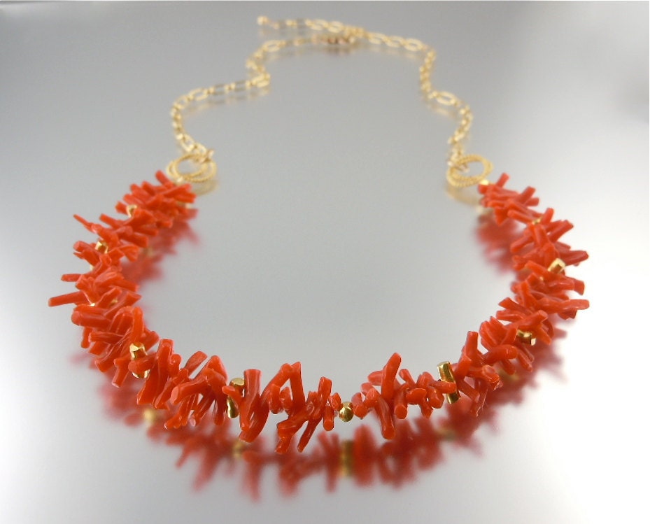 Riviera Red Coral Branch Necklace