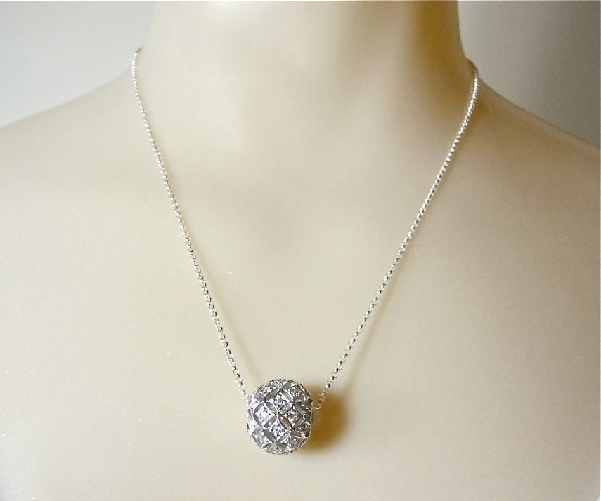 Art Deco Filigree Sparkle Necklace