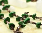 Deep in the Woods - Earthy Woodland Necklace in Green & Copper Brown - Ready to Ship - Handmade - by VividColors