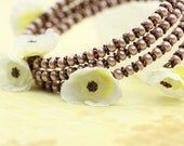 Romantic Flower Charm Bracelet /  Bangle - Ready to Ship - Handmade - by VividColors