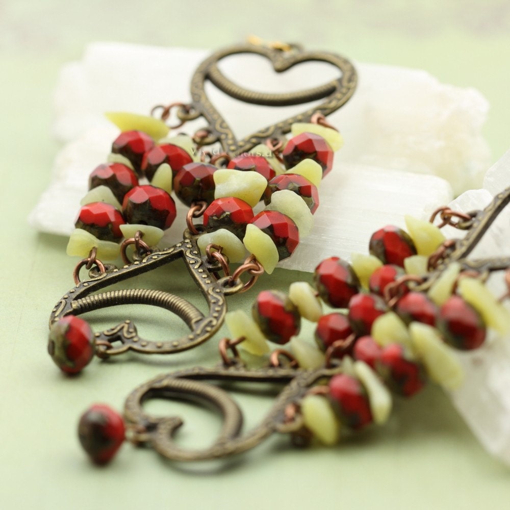 One of a Kind Boho Chic Chandelier Earrings - Ready to Ship - Handmade - by VividColors