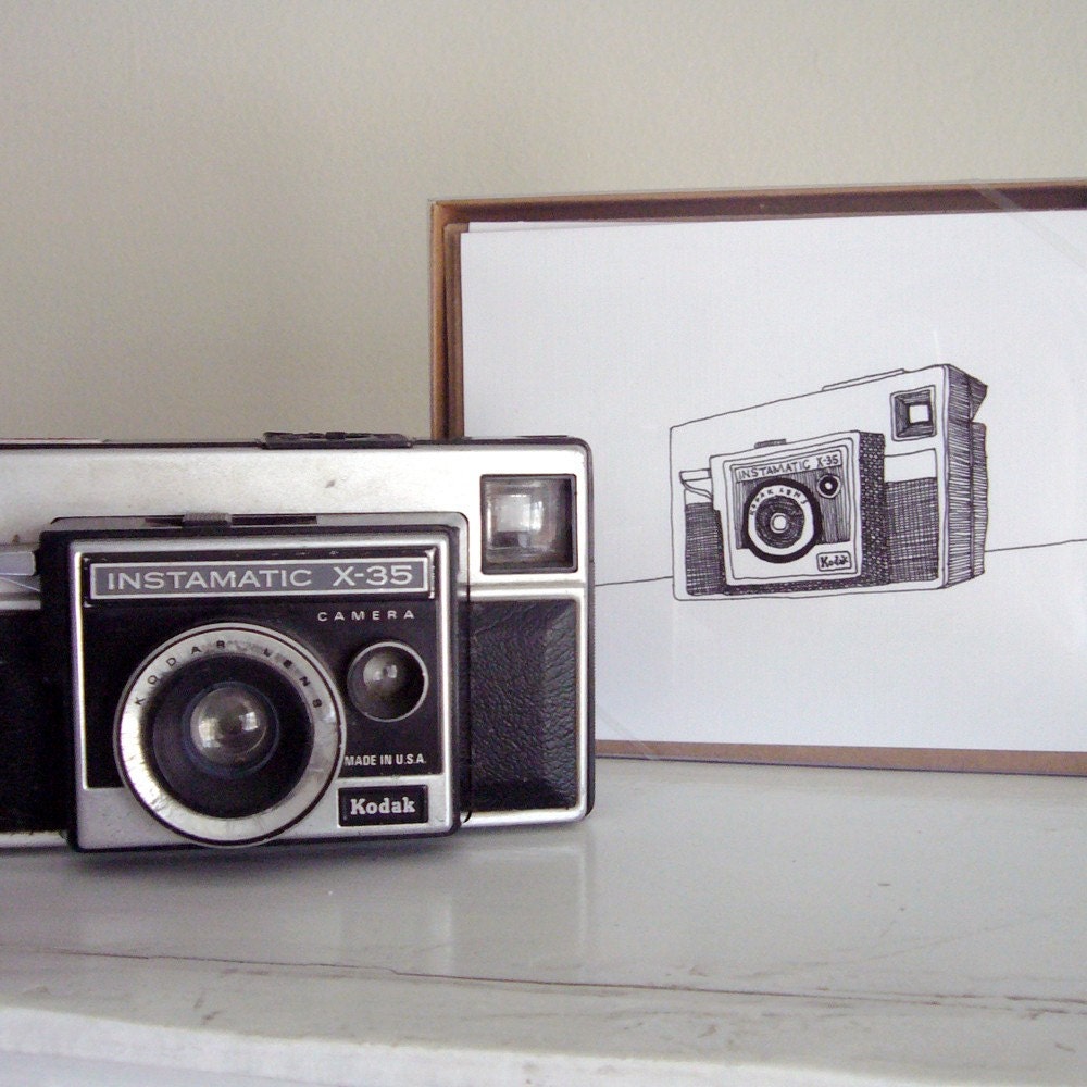 Camera Note Card Set - Ten blank cards with Camera drawing