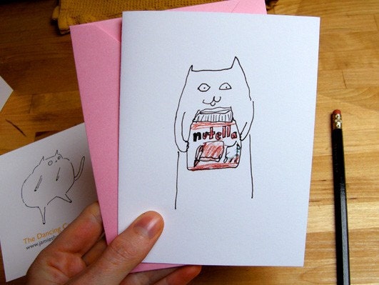 Nutella Cat Cards- Set of 2