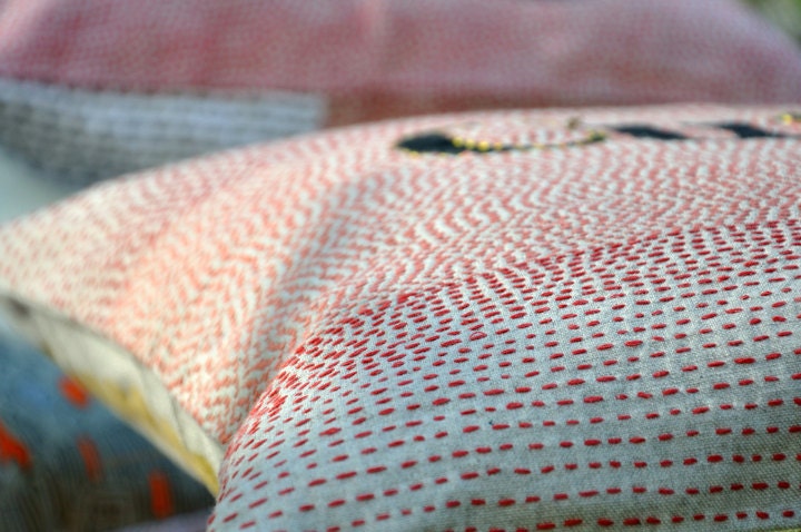 Cutting Chai - Screenprinted and embroidered cushion