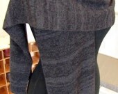 cashmere/silk ribbed scarf in charcoal