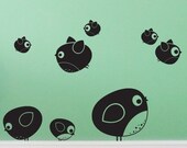 Tweet tweet, set of 8 little birds, wall decal