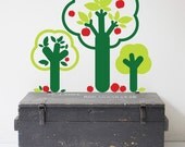Apple tree set vinyl wall decal