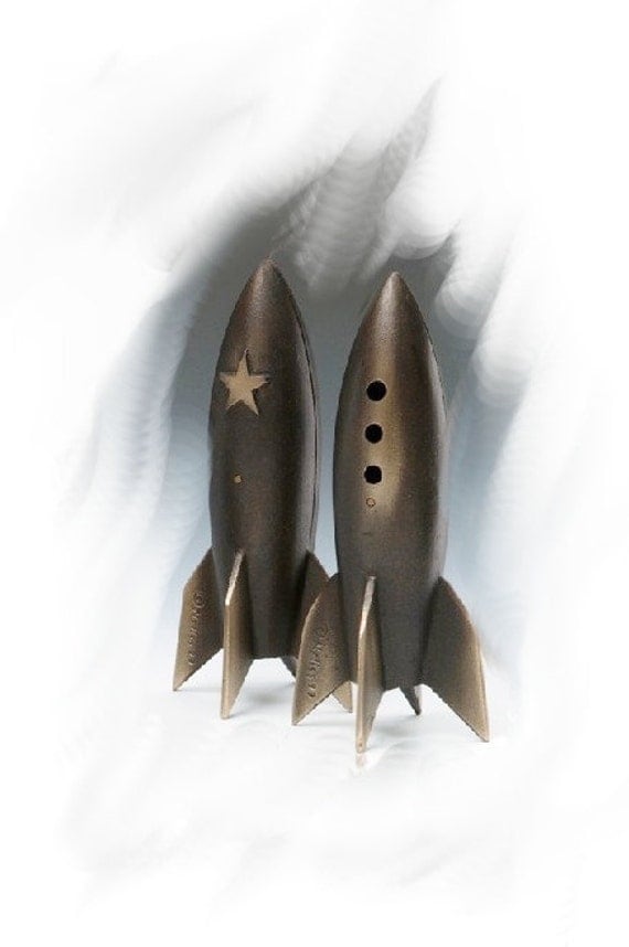 Rocket Coin Bank in Sand Cast Bronze for Your Table or Desk