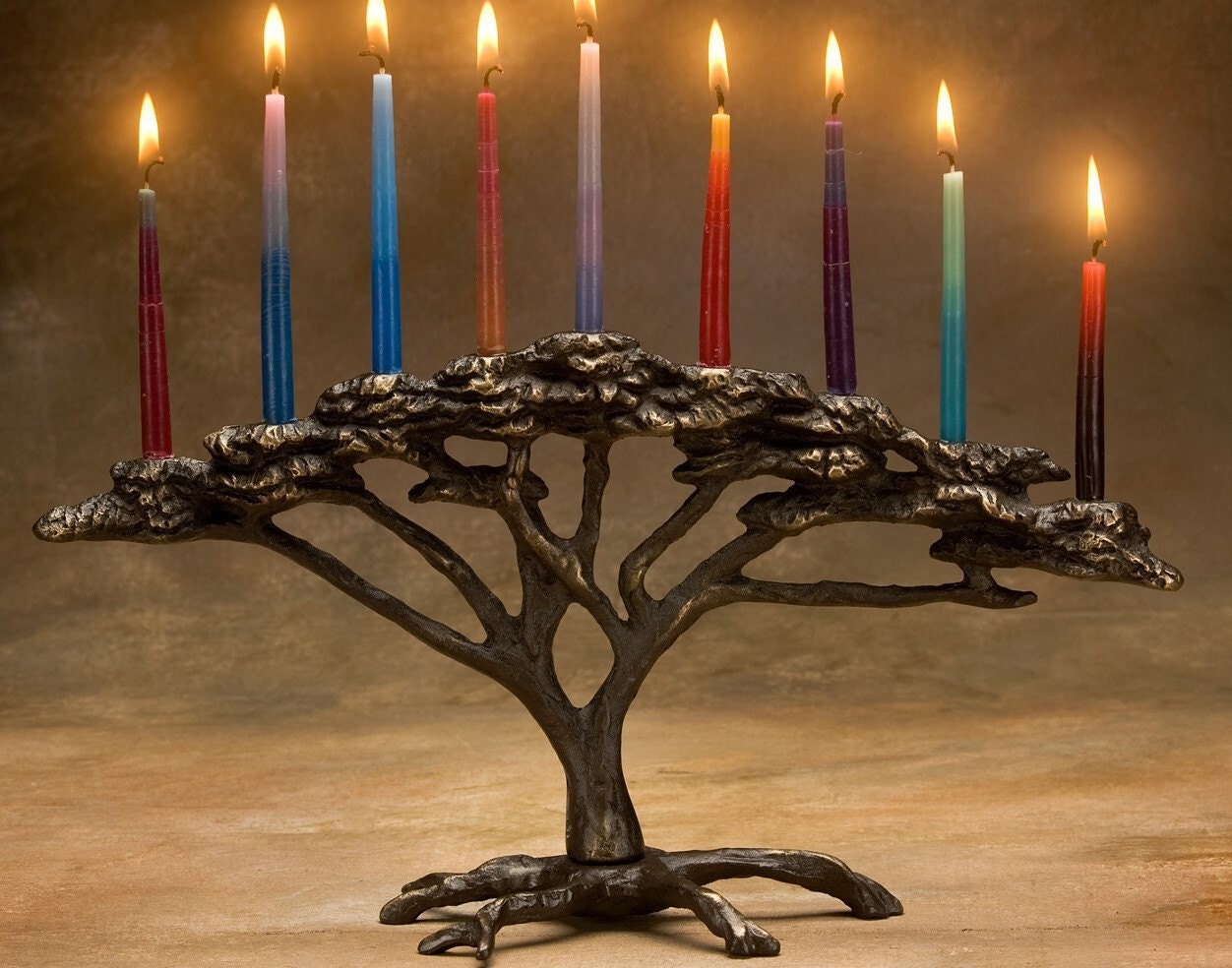 Tree of Life Menorah 9 Candle for Hanukkah, Holiday or Decor