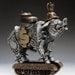 Armored Pig Whimsical Coin Bank, piggy bank, Sand cast bronze and aluminum