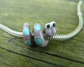 MADE TO ODER Charm bead bracelet or dreadlock Snake Bead 5-6 mm hole - purple/blu
