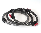 Black and White Bangle Bracelet Set of Three