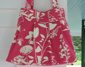 Small pleated purse, Wildflowers fabric by Joel Dewberry