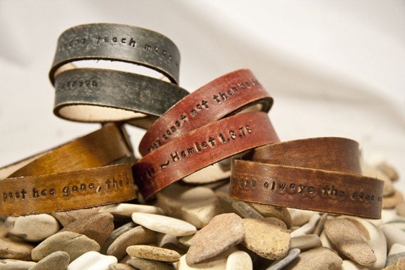 Leather  wrap bracelet, triple wrap Unisex