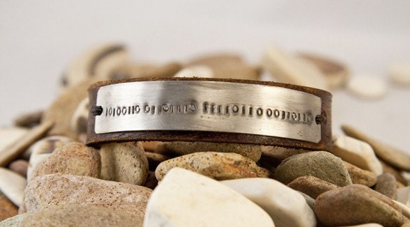 Love in Binary Code Leather Bracelet